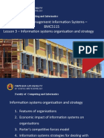 Lesson 3 Information Systems Organisation and Strategy Lesson
