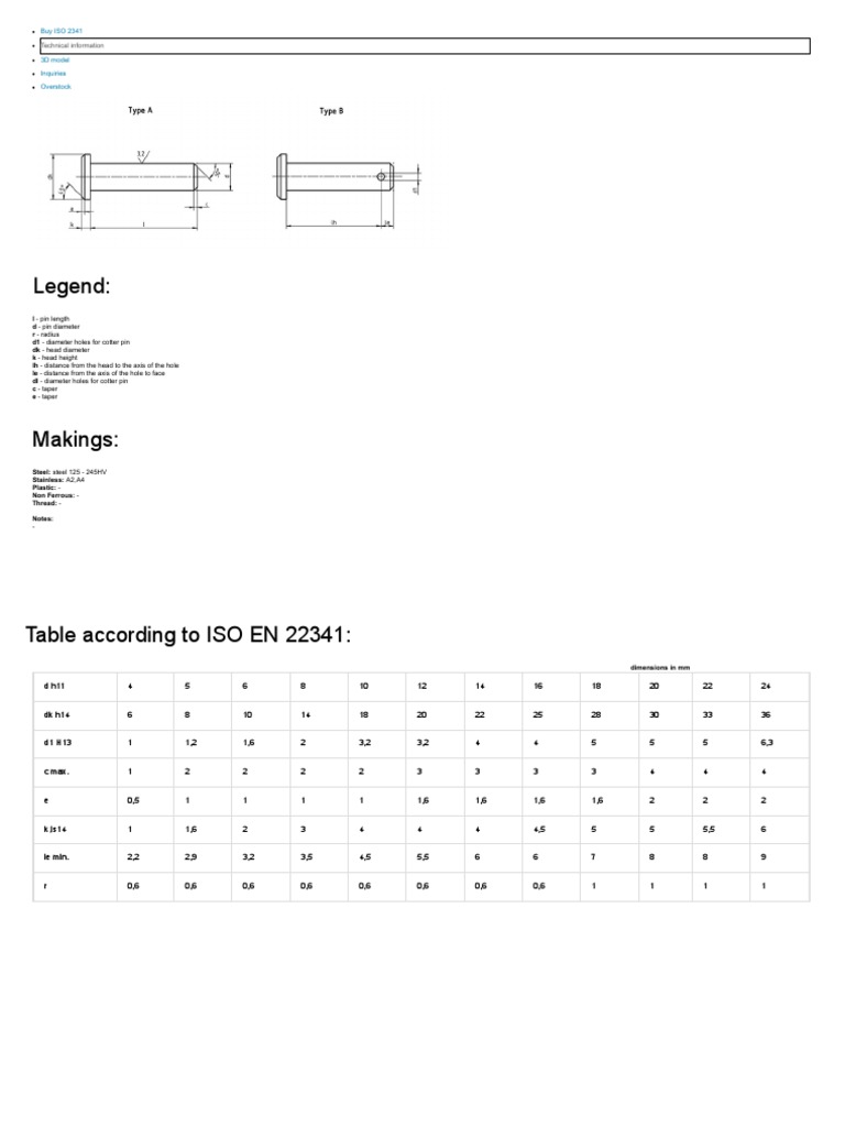 ISO 2341 Clevis Pins With Head PDF