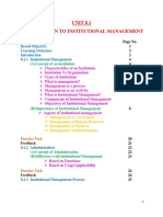 UNIT 8.1 Introduction To Institutional Management