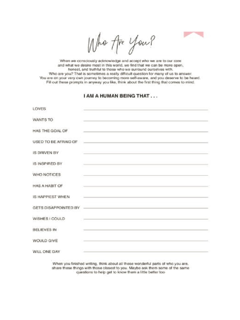 Who Am I Pdf Worksheet
