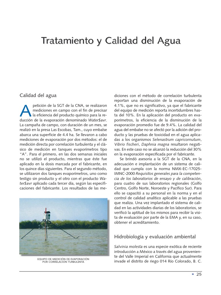 Tratamiento y Calidad Del Agua | PDF | Tratamiento de aguas residuales ...