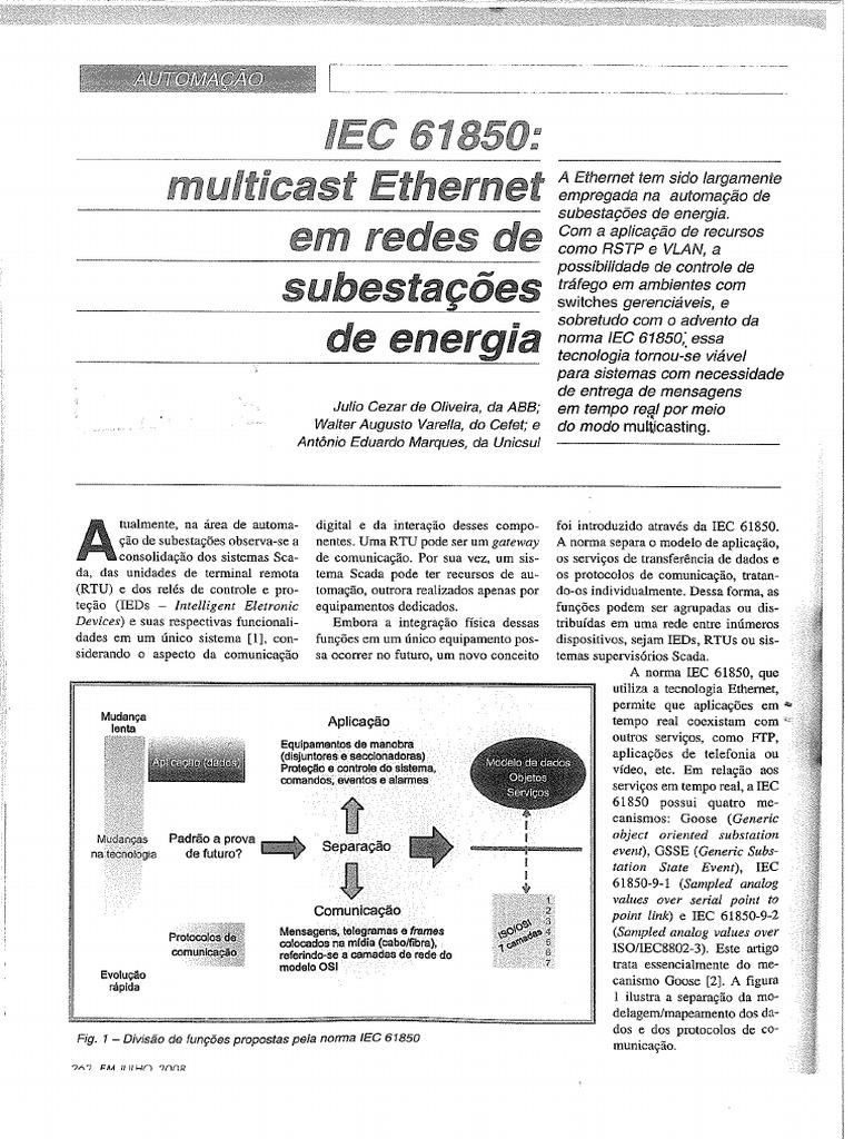 IEC 61850 - Multicast Ethernet em redes de subestações 1 | PDF