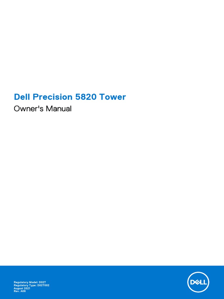 Precision 5820 Workstation - Owners Manual2 - en Us | PDF ...
