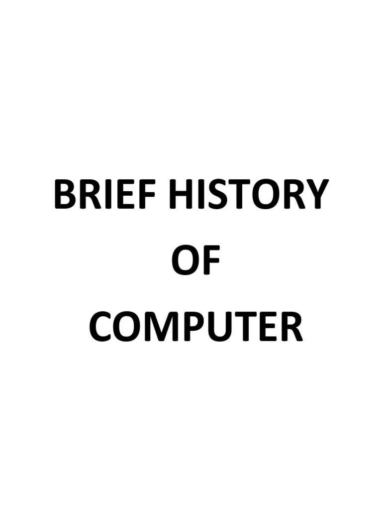 Brief history of computer 22 pdf graphical user interfaces internet