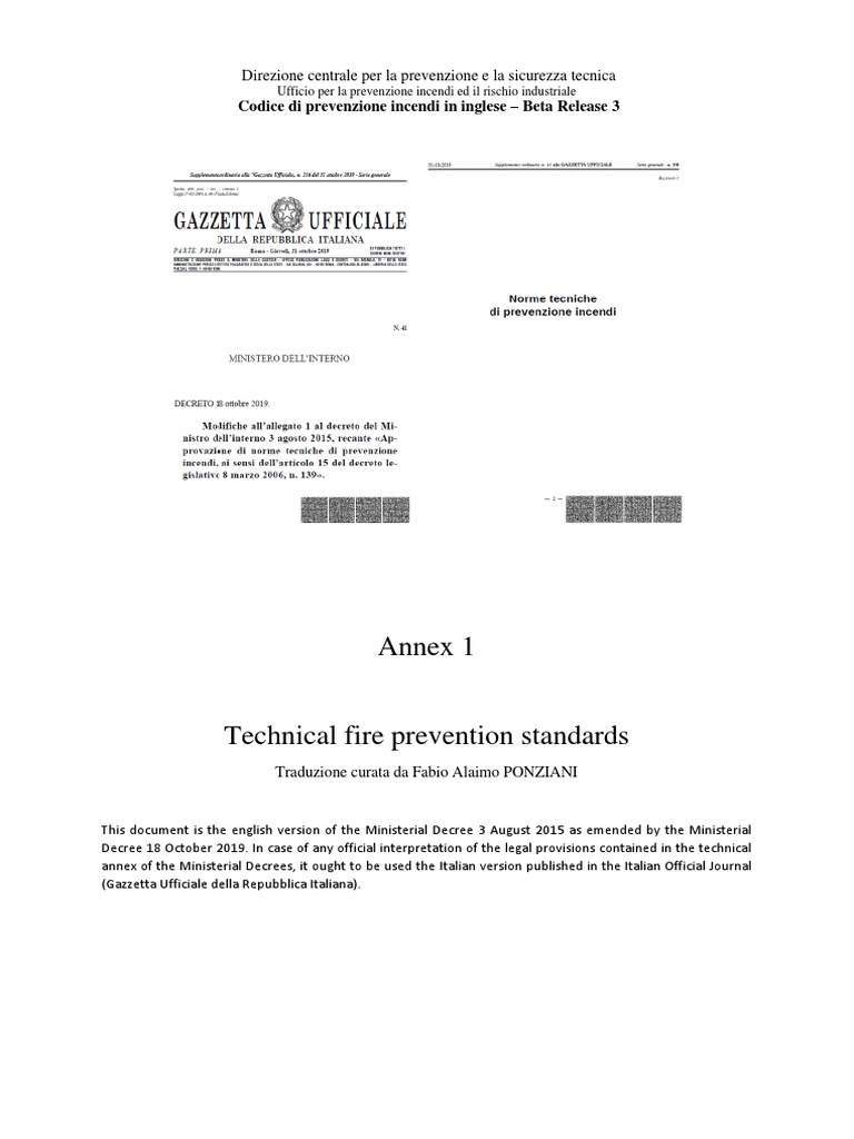 Technical Fire Prevention Standards PDF | PDF