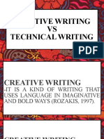 Lesson 1 Creative Writing VS Technical Writing