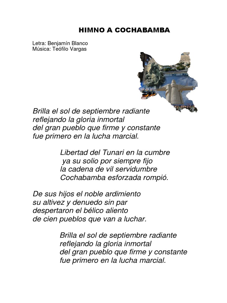Himno A La Ciudad De Cochabamba Pdf