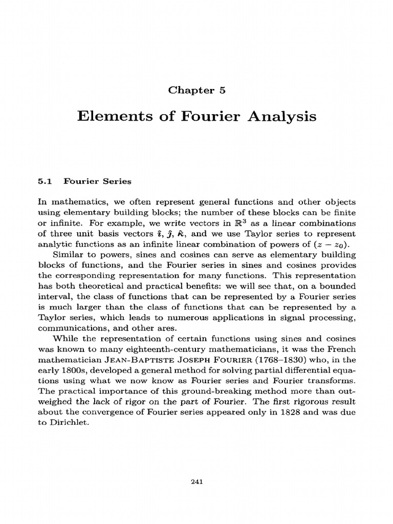 Elements of Fourier Analysis | PDF | Spectral Density | Fourier Series