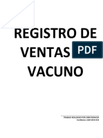 REGISTRO DE Ventas de Vacuno