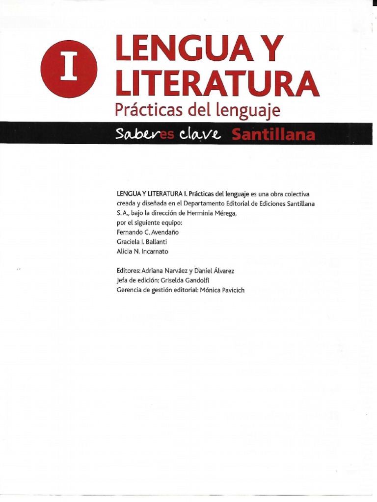 Lengua y Literaruta 1 - Prácticas Del Lenguaje - SANTILLANA PDF | PDF
