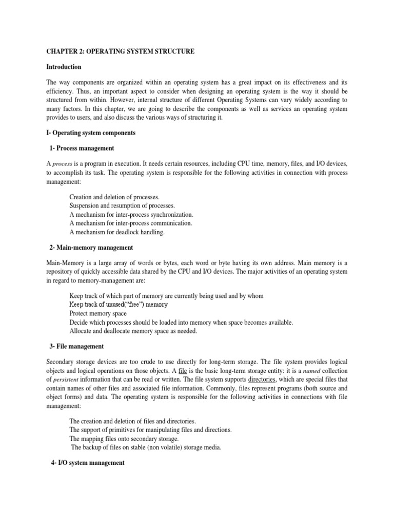 1OS Structure | PDF | Operating System | Kernel (Operating System)
