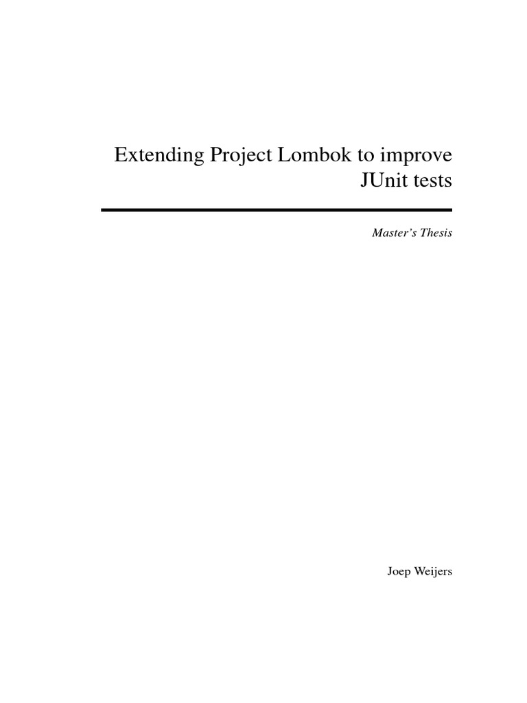 Enhancing JUnit Tests with Lombok | PDF | Unit Testing | Class ...
