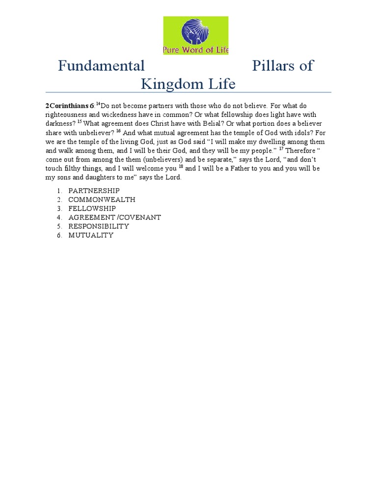 Fundamental Pillars of Kingdom Life PDF