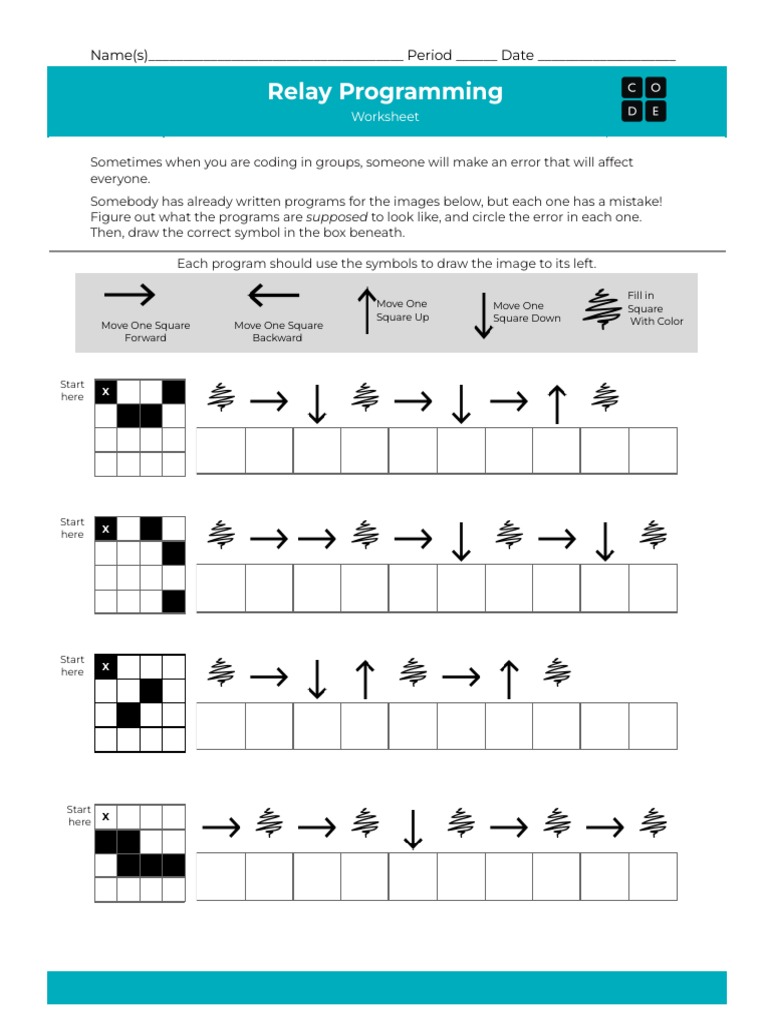 Relay Programming Worksheet | PDF