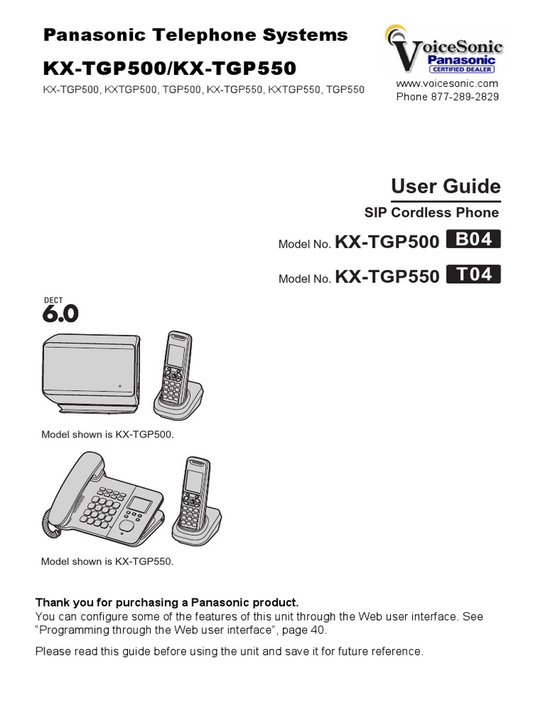 KX-TGP500 B04 TGP550 T04 | PDF | Telephone | Computer Network