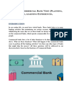 Report On Commercial Bank Visit (Planning, Organization, Learning Experiences, Reflection)