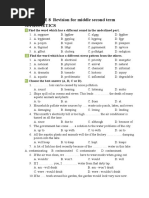 E 8 Revision For Middle Second Term