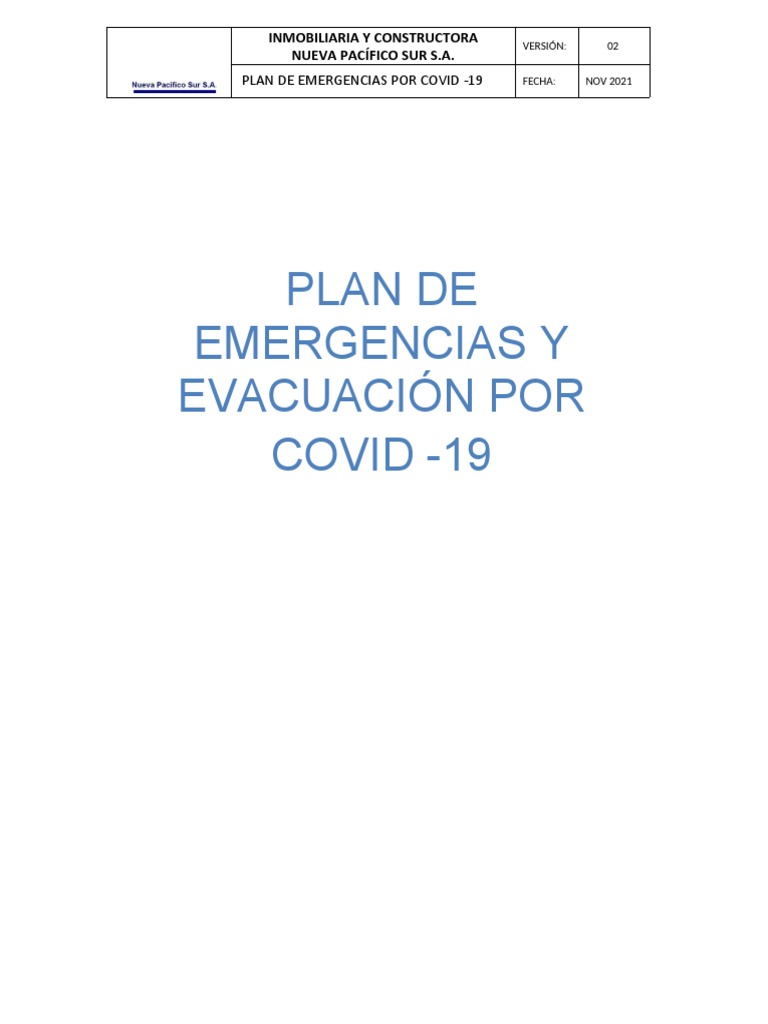 Plan de Emergencia Covid-19 | PDF | Epidemias | Ciencias de la Salud