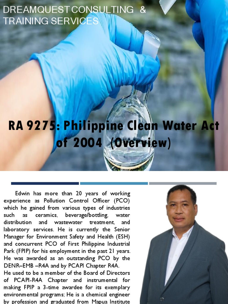 Clean Water ActOVERVIEW PDF Water Quality Clean Water Act