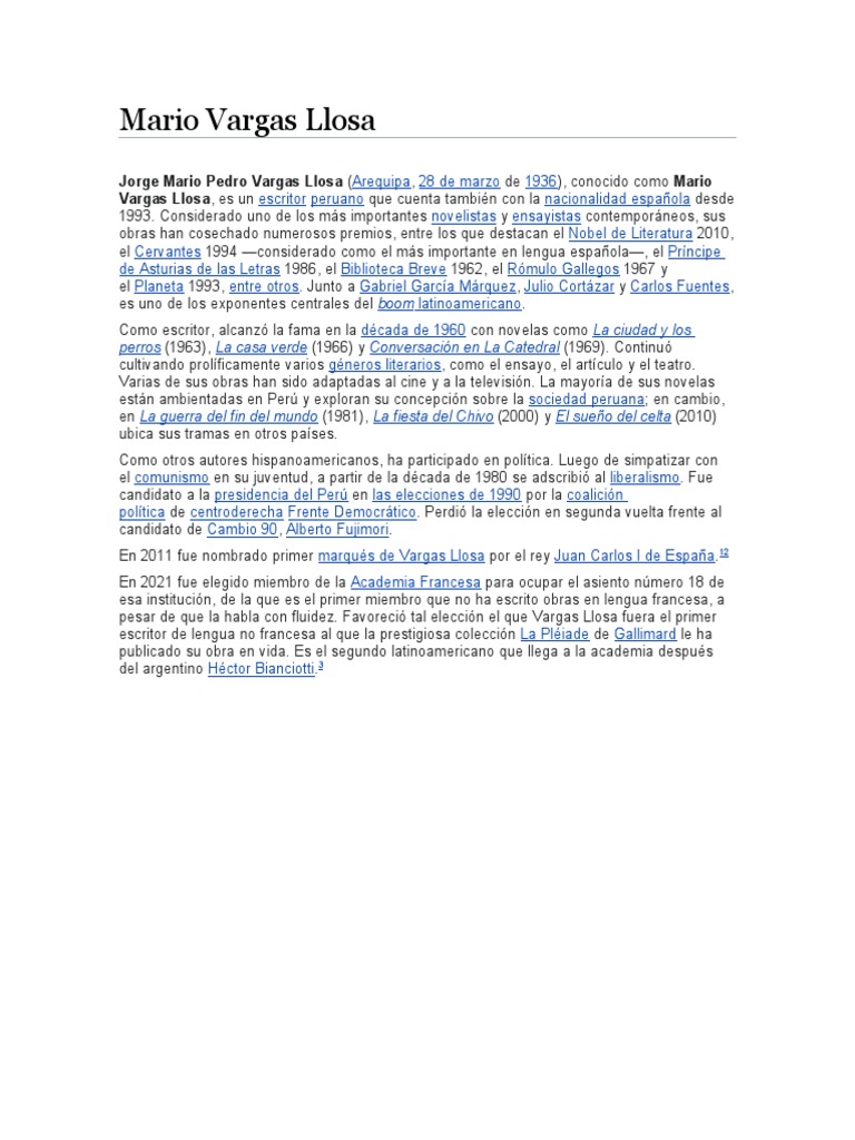 Mario Vargas Llosa | PDF