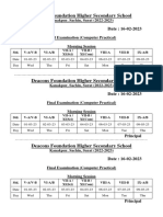 Computer Practical Final Exam Schedule V - IX, XI (2022-2023) PDF