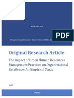 The Impact of Green Human Resources Management Practices On Organizational Excellence An Empirical Study PDF