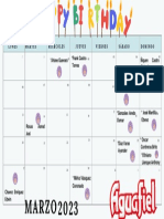 Calendario 2023 Mensual Anual en Documento A4 Multicolor Pastel Imprimible PDF