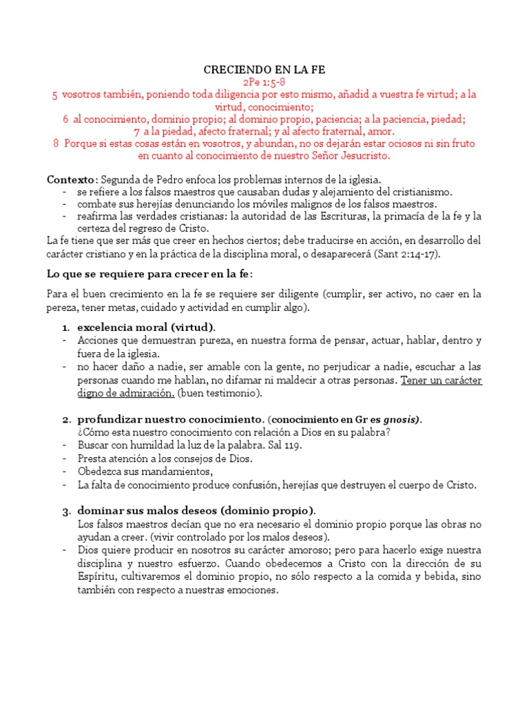 Crecimiento Espiritual en la Fe Cristiana | PDF | Fe | Amor
