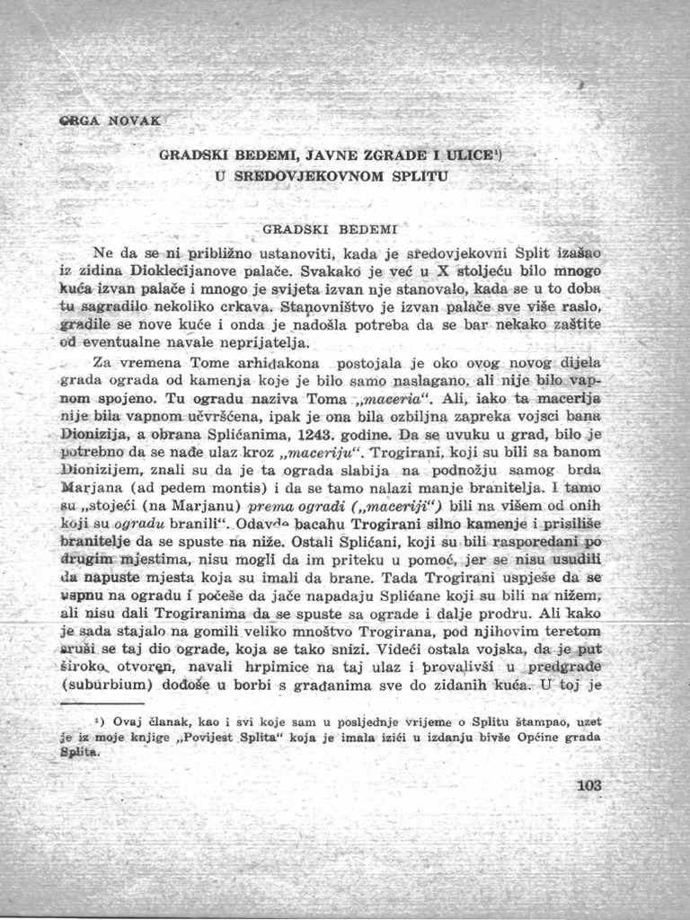 G. Novak. Gradski Bedemi PDF | PDF