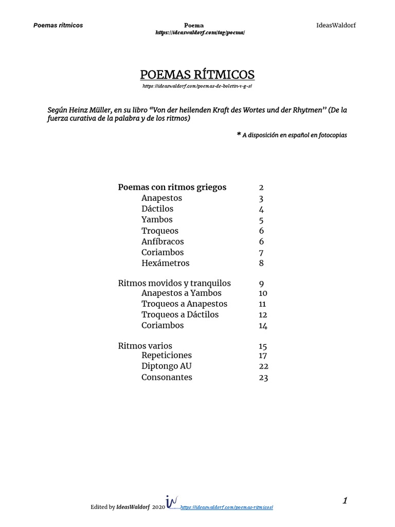 Poemas Rítmicos de la Naturaleza | PDF | Poesía | Poética