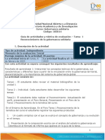 Guía de Actividades y Rúbrica de Evaluación - Unidad 1 - Tarea 1 - Reconocimiento de La Gobernanza Solidaria