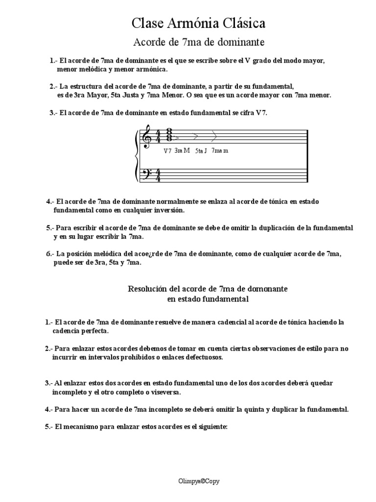 Acorde De 7ma Dominante Pdf Pdf Acorde Música Teoría Musical