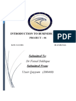 Introduction To Business Finance: Sir Faisal Siddique Uzair Qayyum (200468)