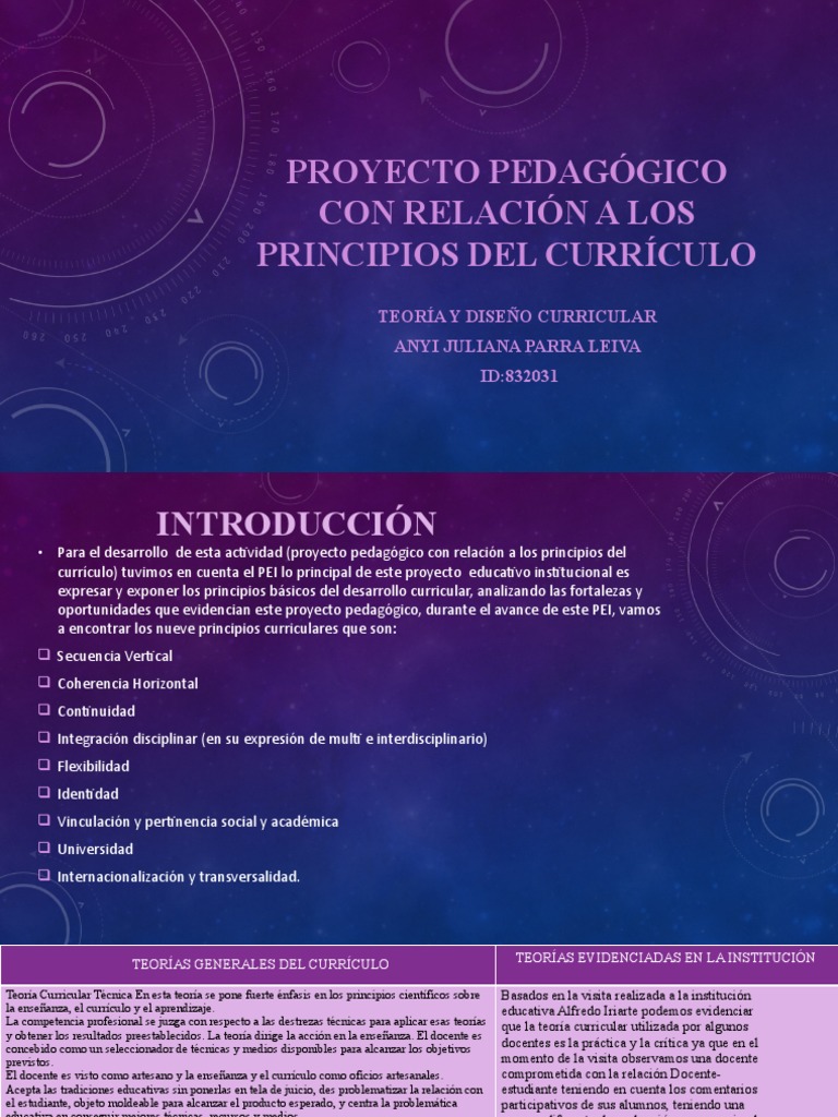 Proyecto Pedagógico y Principios Curriculares | PDF | Plan de estudios