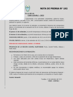 Nota de Prensa #192 - Friaje en La Selva