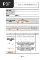 Acta de Reincorporación Laboral | PDF