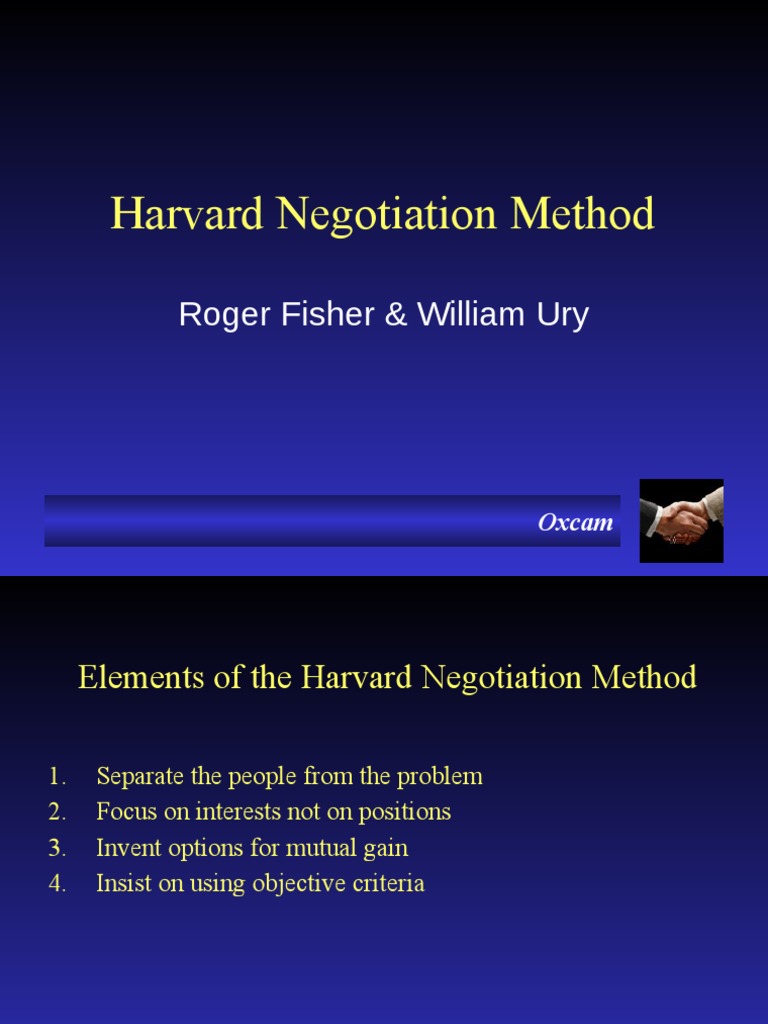 Harvard Negotiation Method Overview | PDF | Negotiation | Brainstorming