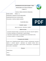 UNEB-UNEB Plano de aula sobre água, sais, carboidratos e lipídios