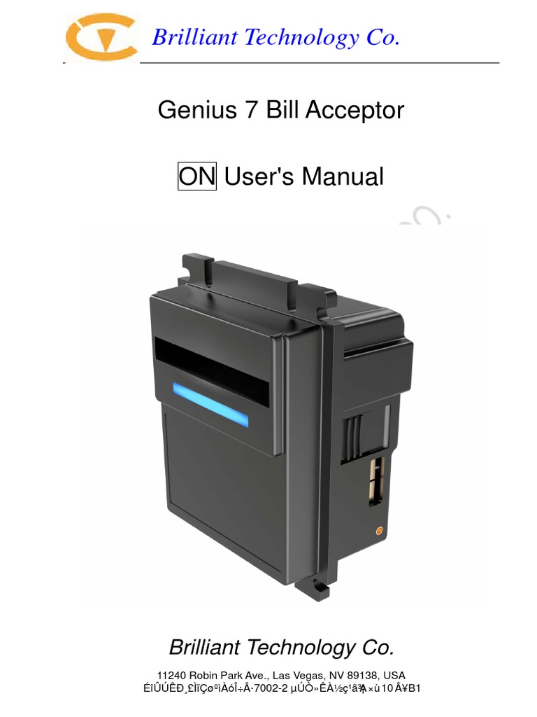 Genius 7 Bill Acceptor User Manual | PDF | Electrical Engineering ...
