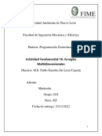 Actividad Fundamental 16 Arreglos Multidimensionales