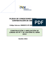 Pliego de Condiciones Construcción y Ampliación de Lineas de MT y BT Sistema El Sena 2022