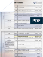 Calendario Academico Cuadro