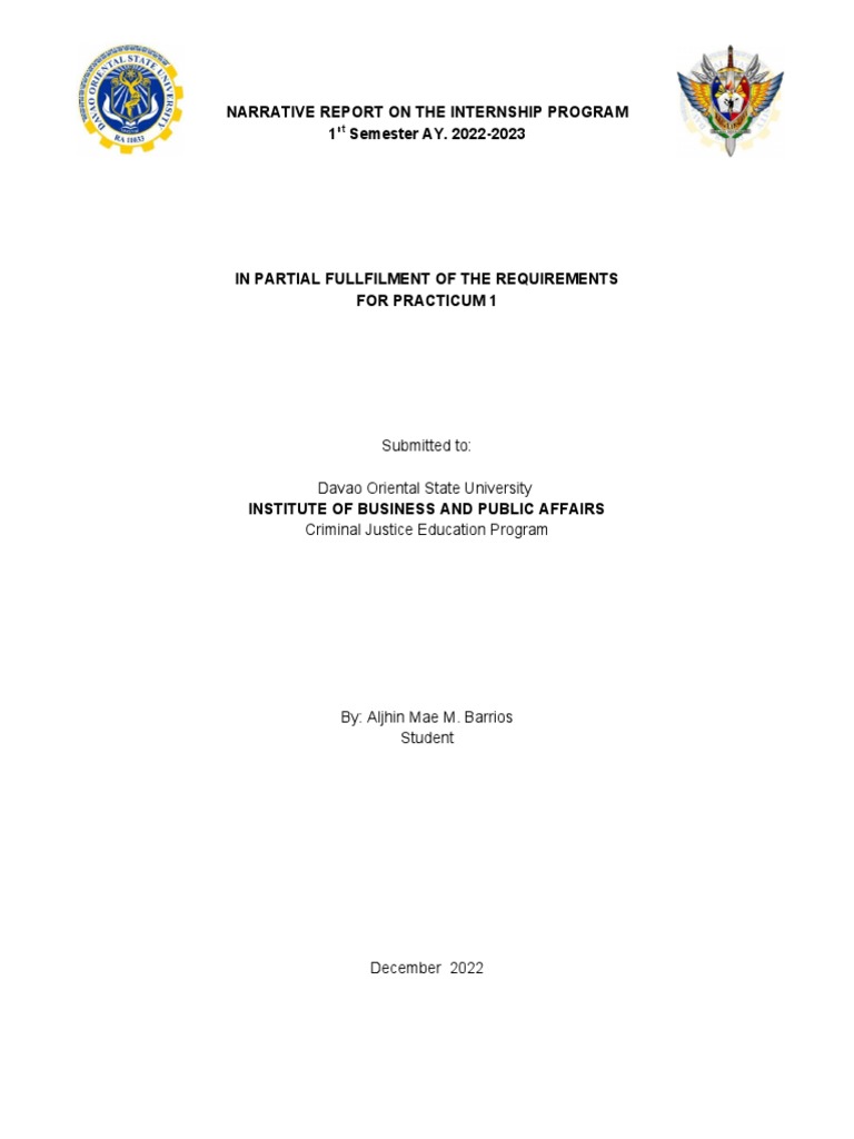 OJT1 Narrative PDF Quality Assurance Forensic Science