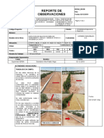 Reporte de Observaciones: Cliente: INMOBILIARIA Contrato: Ejecucion de Saldos Obra: Ejecucion de