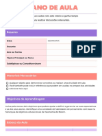 de Plano de Aula Com Estilo Profissional Vibrante em Roxo e Coral....