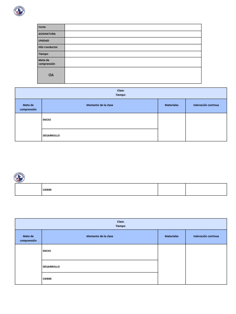 PLANTILLA DE PLANIFICACIÓN de Clase | PDF