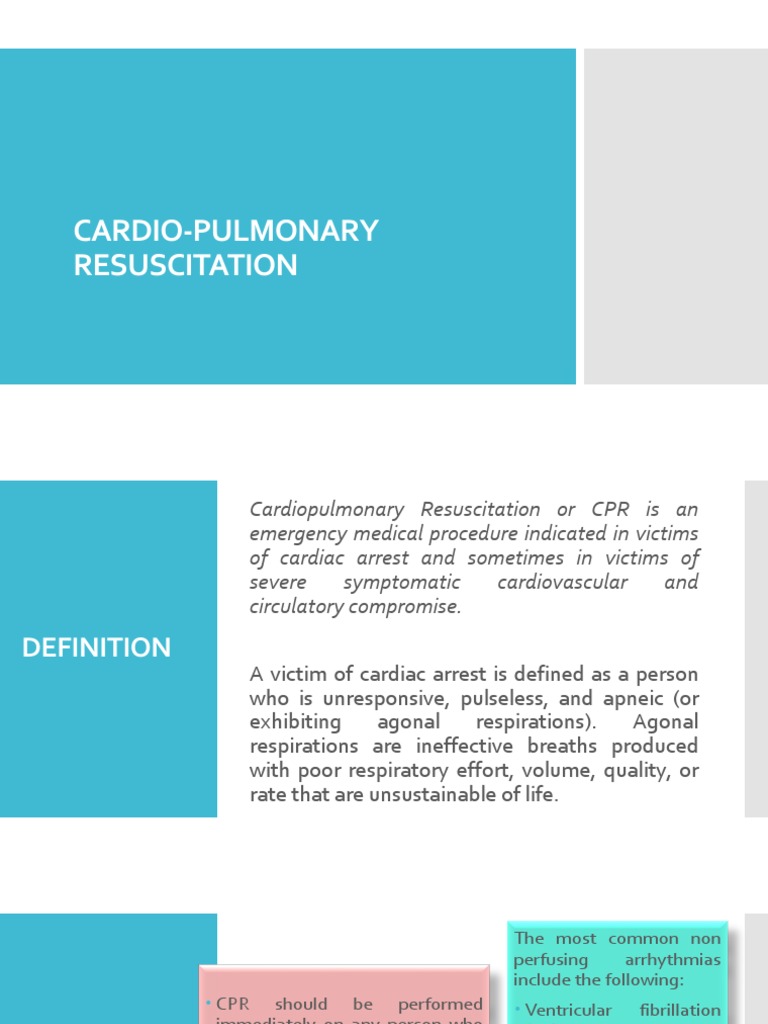 CPR: Definition and Guidelines | PDF | Cardiopulmonary Resuscitation ...