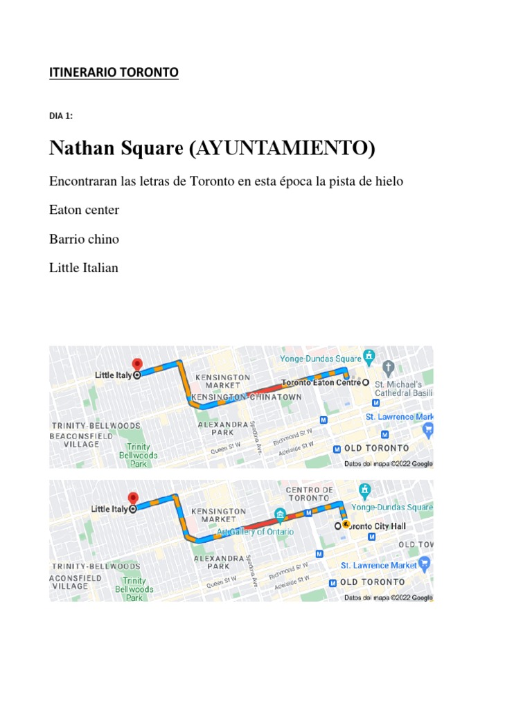 Itinerario Toronto | PDF