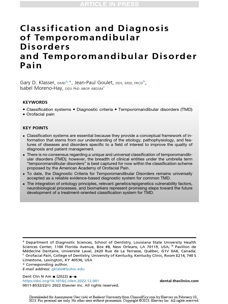 TMD 1 PDF Medical Diagnosis Personalized Medicine
