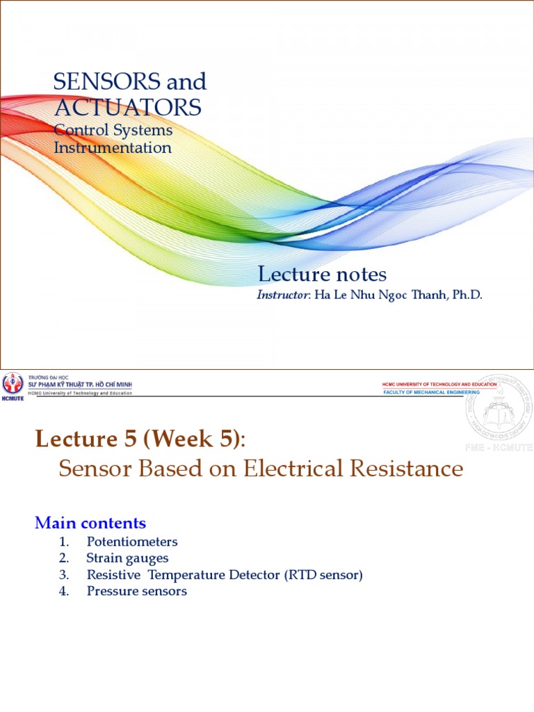 Lecture Note 5 (Sensor) - Sensor Based On Electrical Resistance | PDF ...